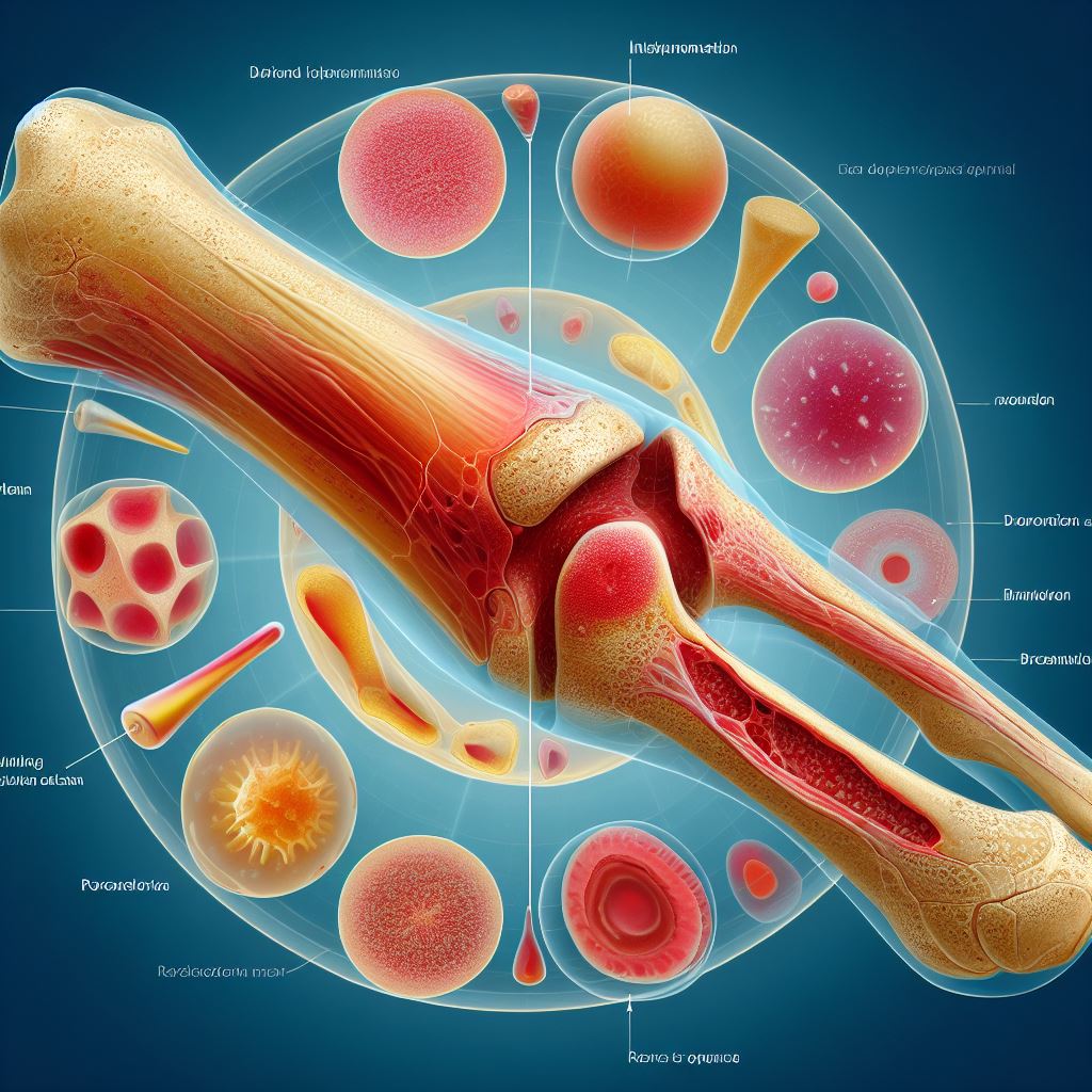 imagen que representa la inflamación y hematoma en la etapa de consolidación ósea