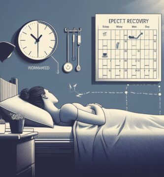 Imagen de una persona guardando reposo en cama, se observa un calendario y un reloj en la pared.