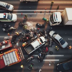 Imagen que muestra un accidente de trafico en carretera