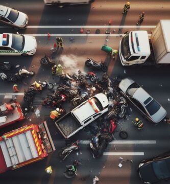 Imagen que muestra un accidente de trafico en carretera