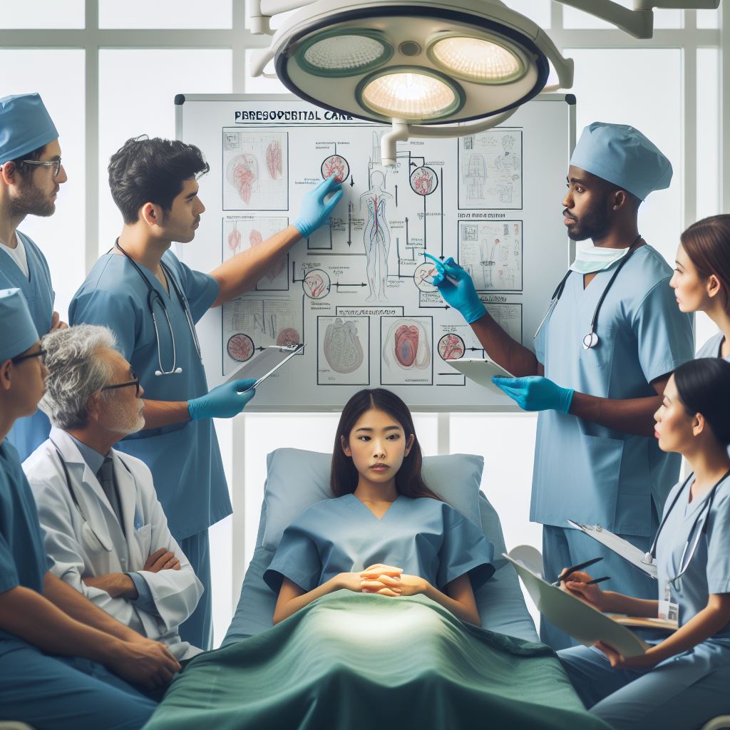 imagen de un grupo de médicos planeando una cirugía terapia para fracturas.