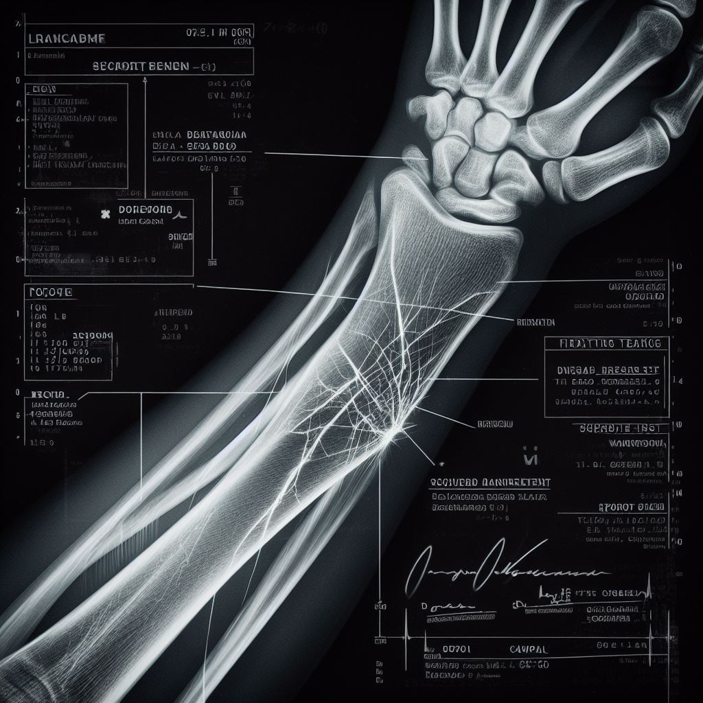 Imagen de una fractura en el brazo